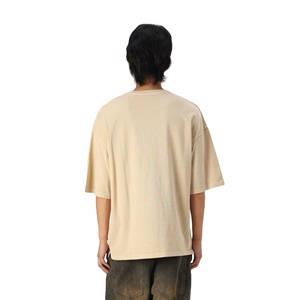 Camiseta Casual para Hombre, Cuello Redondo, Hombros Caídos, Oversize, Algodón, Corte Holgado, Estilo Urbano, Moda de Verano, Secado Rápido, 230g, Personalizable OEM - Product Image 4