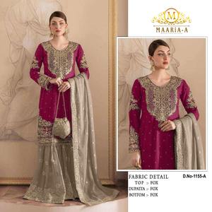 Conjunto tradicional étnico indio y pakistaní Gharara Punjabi Sharara con bordado Haevy de secuencia para mujer - Product Image 6