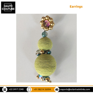 Leaders dans la fourniture de boucles d'oreilles boule de cordon couleur menthe de 8cm de long fabriquées à la main de qualité éprouvée adaptées à toutes les occasions pour les femmes - Product Image 4