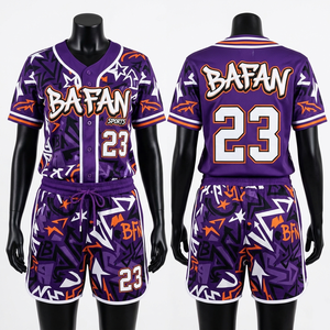 Premium 180 GSM polyester baseball jersey and short set white black pinstripe breathable custom logo athletic fit Women's Sets - Product Image 5