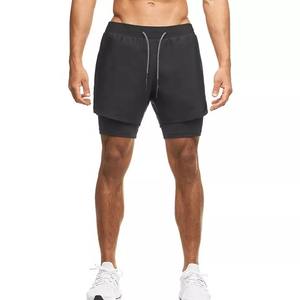 Pantalones cortos de entrenamiento para hombre, Shorts de compresión con bolsillo y cremallera de secado rápido, 2 en 1 - Product Image 6