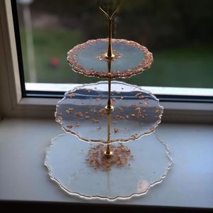 Handmade DIY 3-Tier Round <b>Resin</b> Craft Epoxy <b>Mold</b> for Fruit Tray Tea Tray and Table for Home Display or Décor - Product Image 4