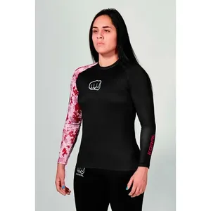 เสื้อแรชการ์ดแบบเต็มตัวพิมพ์ลายสำหรับผู้หญิงผ้าโพลีเอสเตอร์พิมพ์ลายสำหรับยิมยิมยิมออกแบบโลโก้ได้ตามต้องการ - Product Image 4