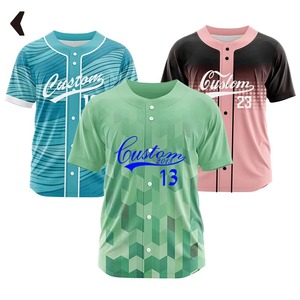 Diseño sólido 240 GSM Estilo casual Tela de Jersey de béisbol para hombres Camisetas Impresión de transferencia de sublimación con patrón - Product Image 1