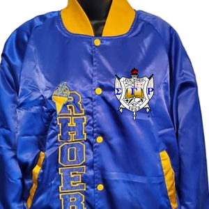 Wholesale Sigma Gamma Rho Stylish Satin Jacket Rib <b>Stand</b> Collar High Street Design Winter Bomber One Layer Polyester Coated - Product Image 6