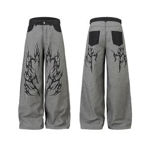 Pantalones Vaqueros Anchos de Mezclilla con Estampado Serigrafiado, Estilo Holgado, Fabricantes de Alta Calidad, Pantalones Personalizados para Hombre - Product Image 1