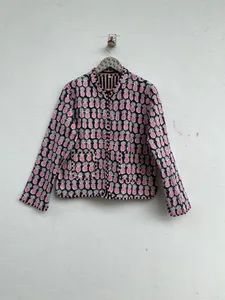 Chaqueta acolchada Bohemia para mujer, abrigos de retazos hechos a mano, chaqueta acolchada de algodón transpirable de longitud larga, estilo indio, novedad - Product Image 5