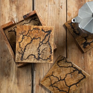 ที่รองแก้วไม้วอลนัทงานทำมืออีพอกซี่เรซินมะม่วงงานฝีมือผู้ผลิตในอินเดีย - Product Image 3