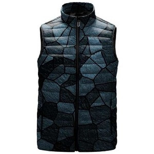 Chaleco Acolchado de Invierno con Cierre y Logotipo Personalizado, Chaqueta Informal de Lona con Cuello Alto para Hombre, con Capucha y Bolsillos - Product Image 3