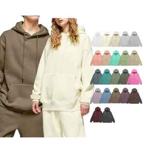OEM Streetwear personnalisé 350G coton polyester plaine pull à capuche en polaire lourde pour hommes - Product Image 6