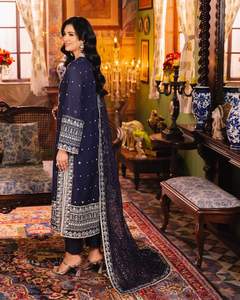 Ropa étnica afgana tradicional de Salwar Kameez de seda elegante afgana tradicional para mujer personalizada del fabricante a la venta-522 - Product Image 6