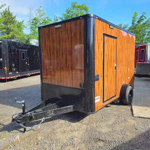 Remolque de Comida Comercial Personalizado de 7' X 12' con Aspecto de Madera y Características Resistentes a la Oxidación para Venta de Aperitivos al Aire Libre - Product Image 1