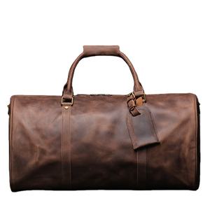 Bolsa de Viaje de Cuero Genuino para Hombre, Bolsa de Lona Personalizada, Maleta Impermeable, Bolsa de Mano Grande para Fin de Semana, Negocios, Gimnasio y Viajes - Product Image 5