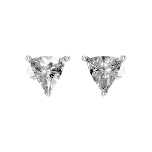 Pendientes de Botón de Moissanita Platino 950 de Primera Calidad, Corte Trillón, 1 Quilate, Certificado IGI, Regalo Moderno, Diseño de Joyería Fina - Product Image 3