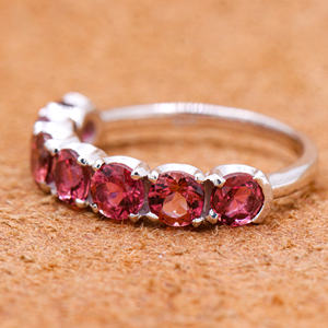 อัญมณีทัวร์มาลีนธรรมชาติมีค่า925แหวนเงินแท้ทำด้วยมือแหวนนิรันดร์เครื่องประดับสำหรับขายส่ง - Product Image 2