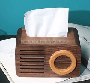 ARTISAN CRAFT fait à la main en bois naturel Rectangle taille personnalisée écologique Durable boîte à mouchoirs couverture Radio-Style organisateur de bureau - Product Image 6