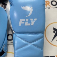 Gants de boxe et de sparring professionnels personnalisés OEM ODM Fly Sky Blue White en cuir véritable de haute qualité, confortables et anti-humidité