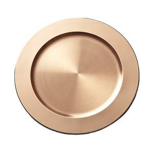 Wedding <b>Organizer</b> Hammered Design Border <b>Plate</b> Copper Finished Catering Food Server Platter Dinner Service Dish & Charger <b>Plate</b> - Product Image 5