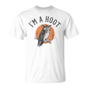 T-Shirt da Uomo Retrò con Scritta 'I'm a Hoot Owl Bird Pun Sarcastic Jokes', Maglietta Promozionale con Gag Sarcasmo Uccello Gufo - Product Image 1