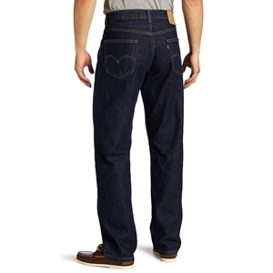 Vaqueros de ajuste relajado para hombre Diseño clásico de cinco bolsillos Denim no elástico - Product Image 6
