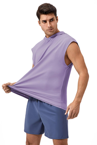 เสื้อกล้ามมีฮู้ดแฟชั่นผู้ชาย สำหรับออกกำลังกาย ฟิตเนส ลุคสบายๆ สไตล์สตรีท เสื้อกล้ามออกกำลังกายผู้ชาย - Product Image 4