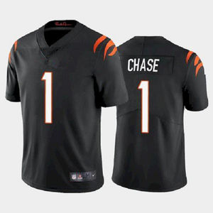 Maillots de football de Cincinnati 9 Joe Burrow 1Ja'Marr Chase 5 Higgins Maillot de football américain cousu édition limitée - Noir Orange - Product Image 4