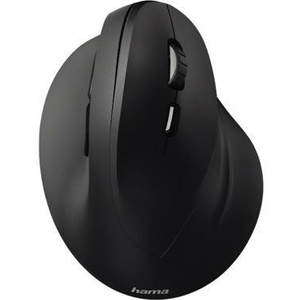 Ratón óptico ergonómico para PC con USB-A para diestros, alcance de 8 m, batería incluida, receptor nano, negro, HAMA - Product Image 1
