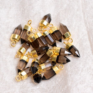 Quartz fumé naturel balle pendentif collier fournitures de fabrication de bijoux en gros usine directe accessoires de pierres précieuses en vrac - Product Image 4