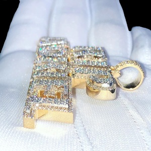 Customizable 925 Sterling <b>Silver</b> 'RIP ADRIEL' Pendant Moissanite Diamond Double-Layer Iced Hip Hop Jewelry Fine Pendants <b>Charms</b> - Product Image 3