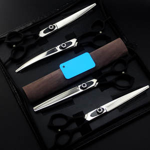 ชุดกรรไกรตัดขนสุนัขสัตว์เลี้ยงแบบมืออาชีพทำจากสเตนเลสสตีลเครื่องมือผ่าตัดสัตวแพทย์แบบโค้งบางตรงใช้ในบ้าน - Product Image 3