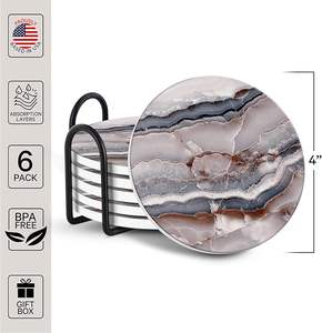 Ensemble de 4 sous-verres en bois de résine, polis, de formes variées, design moderne, écologiques, personnalisables, pour bar, cuisine, maison, fête de déménagement, anniversaire - Product Image 2