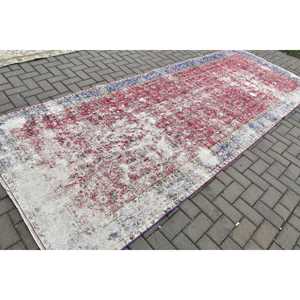 Turkish <b>Runner</b> Rug, 4.8x12.6 ft Vintage Rug, <b>Red</b> Wool Rug - Product Image 2