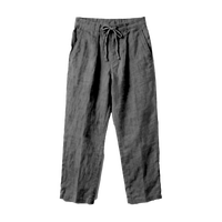 Pantalon de jogging personnalisé pour homme en toile de lin mélangée avec cordon de serrage, respirant, écologique, séchage rapide, décontracté, coupe droite, taille mi-haute, ample, pour l'automne