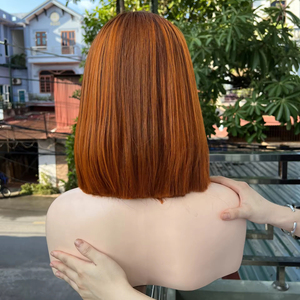 Human Hair Lace Front Bob Wigs Double Drawn Raw Vietnamese Virgin Hair Black Color Bone Straight for Lace Base Baby Hair 250% - Product Image 1