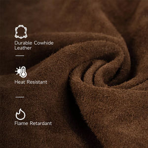 Chaqueta de cuero de soldadura de cuero industrial/Chaqueta resistente al fuego/ropa de soldador de cuero de vaca - Product Image 4