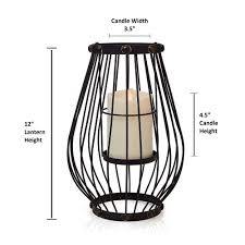 Vase de sol en fil de fer en forme de pichet, porte-bougie en métal artistique avec bougie chauffe-plat en forme de lune, finition revêtement poudré noir, décoration intérieure - Product Image 2