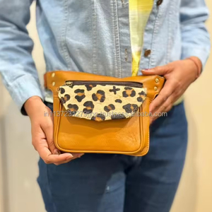 Riñonera de cuero genuino hecha a mano occidental nueva con cinturón ajustable riñonera elegante Vintage única riñonera ajustable a la cadera - Product Image 2