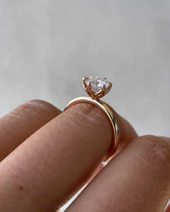 Exclusivo diseño de pétalos femeninos de moda hermosos 6 anillos de solitario cultivados en laboratorio redondos con garra con punta de águila en oro amarillo puro de 18 quilates ODM - Product Image 3