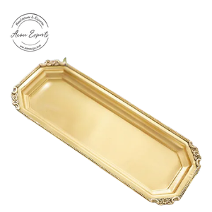 Plateau en métal de haute qualité fabriqué à la main de forme ovale de taille personnalisée avec revêtement en poudre noire pour décor de table ou service de nourriture - Product Image 6