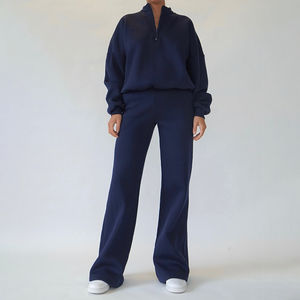 2025 alta calidad cremallera completa liso transpirable mujeres Jogger conjuntos chándal femenino gimnasio chándal para niñas - Product Image 1