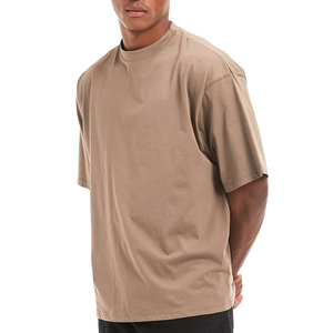 เสื้อยืดแขนสั้นโอเวอร์ไซส์ของผู้ชายผ้าฝ้าย100% กำหนดโลโก้สตรีทแวร์ลายพื้นน้ำหนักเบาระบายอากาศ - Product Image 1