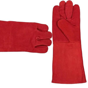 Guantes de cuero de soldadura High Grips Tig Mig Resistentes al calor Los mejores guantes de soldadura Guantes rojos de alta calidad - Product Image 4