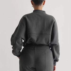 Custom Embroidery Designer Plus Size High Quality Breathable Oversized Drop Shoulder Full <b>Zip</b> <b>up</b> Cotton Fleece Hoodie for Women - Product Image 5