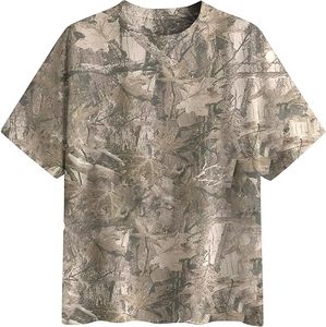 Camiseta de camuflaje extragrande para hombres y mujeres, camiseta con estampado de hoja de arce, ropa de calle, top informal de manga corta de verano - Product Image 4