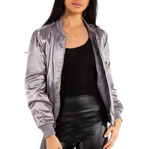 Chaqueta Bomber 2025 para mujer, chaqueta Bomber de cuero de piel de oveja Real, chaqueta de mujer 100%, chaqueta de cuero genuino para mujer de alta calidad - Product Image 1