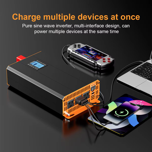 Convertisseur d'énergie solaire à onde sinusoïdale pure 1000W 2000W 3000W 4000W 12V 24V CC vers 110V 60HZ CA, onduleur monophasé - Product Image 4