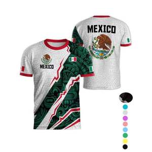 Camiseta de Poliéster de Manga Corta con Estampado Digital 3D de la Serie Águila Mexicana para Adultos, para Estrellas y Aficionados del Fútbol - Product Image 4
