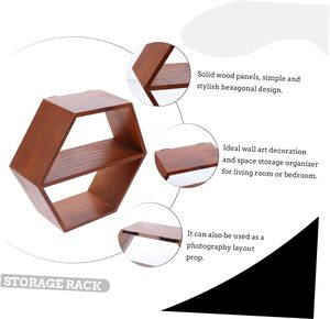 Estantes flotantes, 1 pieza, decoración de pared de Metal Woodsy, cesta de almacenamiento de pared de madera, soporte de almacenamiento de madera, estante de noche montado en la pared - Product Image 4