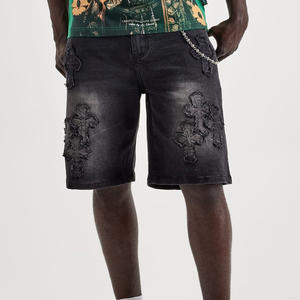 Vente en gros sur mesure Short en jean d'été de haute qualité avec broderie d'appliques Jeans pour hommes Pantalons courts Jeans Skinny Shorts pour hommes - Product Image 5