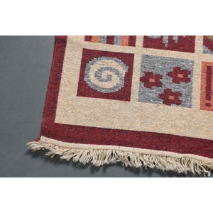 พรมตุรกี, พรมวินเทจขนาดเล็ก 2.5x4.4 ฟุต, พรมลายดอกไม้สีแดงเบจ - Product Image 3